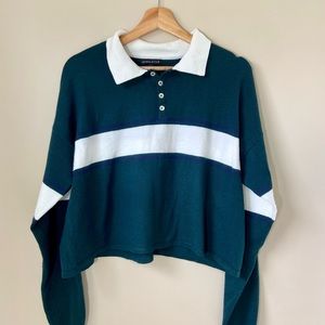 Kendall & Kylie Cropped Pullover Polo Sweater